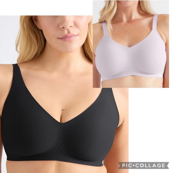 NWT Knix v- neck Evolution bra bundle of 2 black & orchid size 7 - Picture 1 of 16